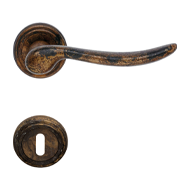 BETA Lever Handle on Rose in Aged Brass